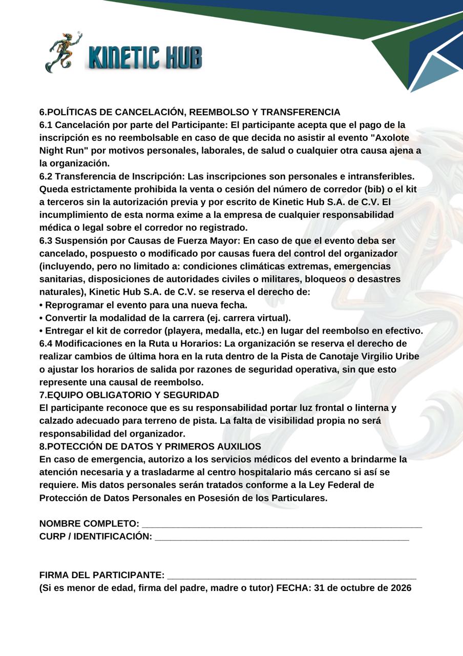 Documento legal del evento, página 2